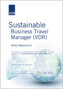 Sustainable Business Travel Manager Urkunde | VDR-Akademie